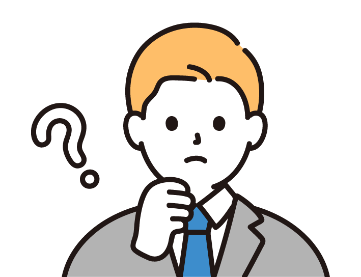外国人材採用のメリットやマネジメントについて疑問を感じて悩んでいる男性のイラスト