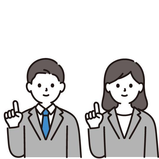人差し指を立ててポイントを分かりやすく説明する講師のイラスト