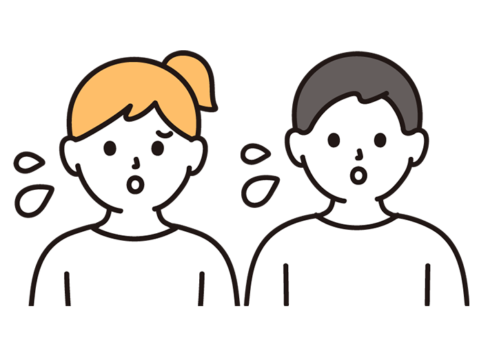 不安そうな留学生のイラスト（実際の仕事内容や職場の雰囲気に悩んでいる様子）